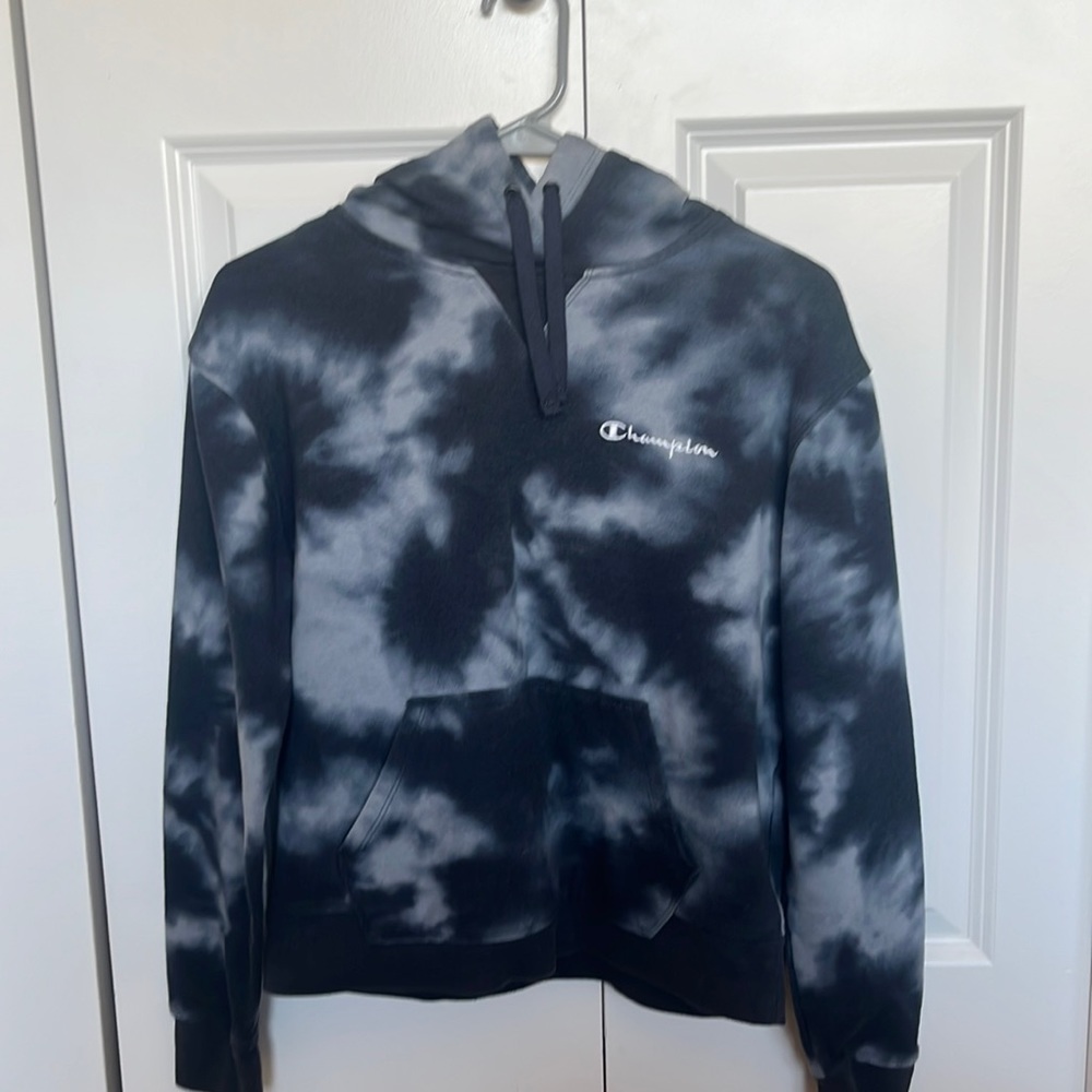 Champion blue tie dye hoodie S